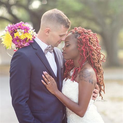 Beautiful Interracial Couple At Their Wedding Celebration Love Wmbw