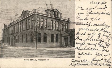 City Hall Freeport Il Postcard