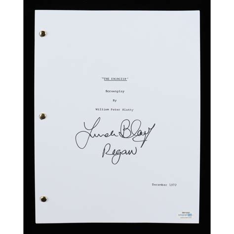 Linda Blair Signed The Exorcist Movie Script Inscribed Regan