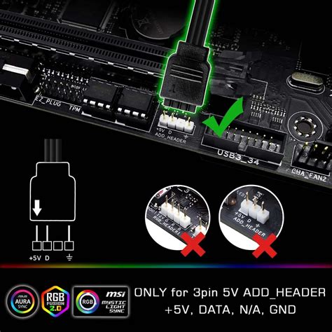 Argb 5v 3pin 12v 4pin Sm Jst Connector Rgb Add Header On Motherboard