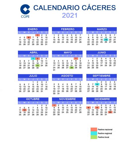 Calendario laboral de vizcaya 2021. Calendario laboral 2021 de Cáceres: consulta aquí los días festivos - Cáceres - COPE