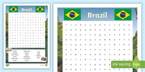 Ks2 Brazil Word Search Geography Teacher Made Twinkl