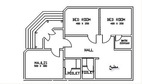 تصميم شقة من غرفتين بمساحة 50 متر مربع م 50 صوره مشروع. تخطيط منزل - بحث Google‏ | Town house plans, House plans ...