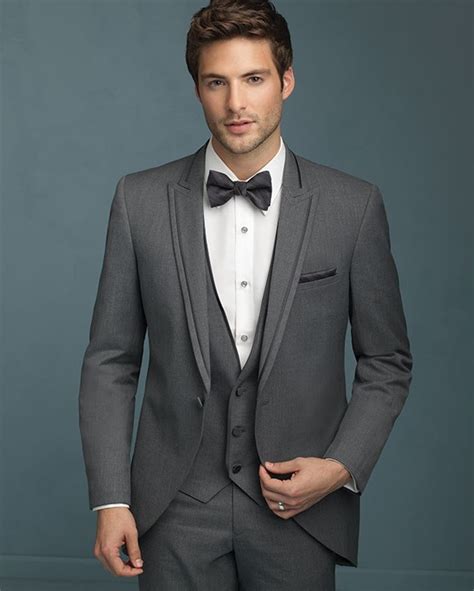 Bespoke Mens Suit Gray For Wedding Groom Tuxedos Three Piece Wool Suit