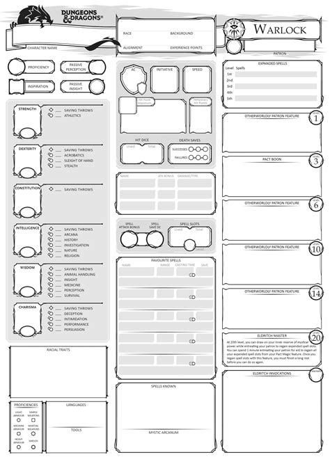 Dn And D 5e Character Sheet Images And Photos Finder