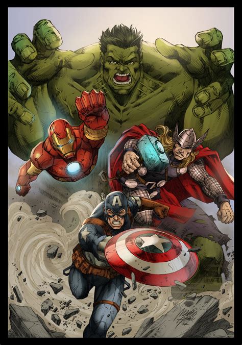 Wallpaper Illustration Thor Superhero Iron Man Hulk Captain
