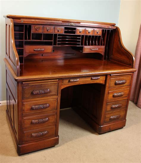 Antique Mahogany Roll Top Desk Office Writing Desk 245502
