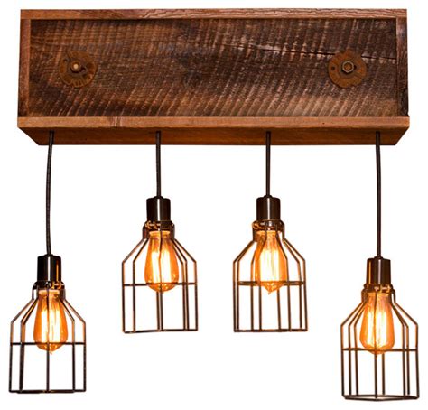 These shades can be made from etched glass. BornAgainWoodworks Industrial Chandelier, Black With ...