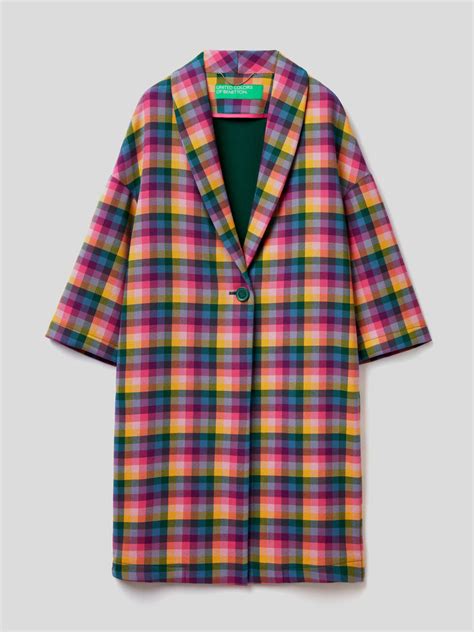 Multicolor Check Coat