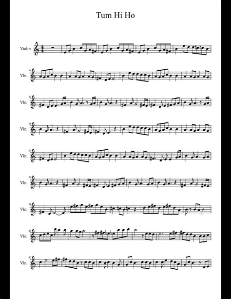 Tum Hi Ho Sheet Music For Violin Download Free In Pdf Or Midi
