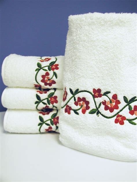 A Touch Of Lace Embroidered Towels Embroidered Bath Towels
