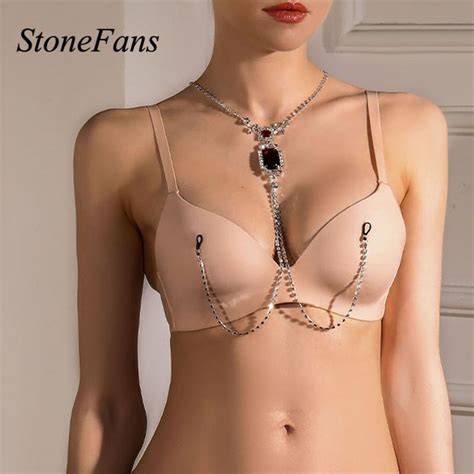 Wholesale Belly Chains At Get Stonefans Luxury Red Crystal Chest Body Chain Harness
