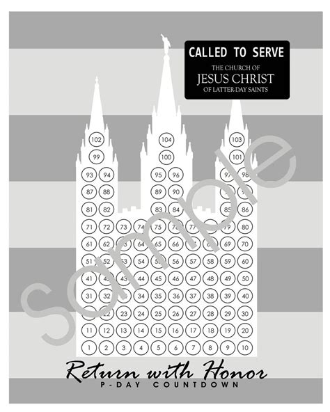 lds missionary countdown chart etsy