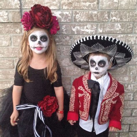 Sibling Costumes Day Of The Dead Dia De Los Muertos Sugar Skul
