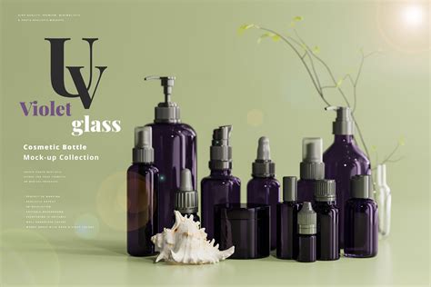 Ultra Violet Glass Cosmetic Mockups Creative Market