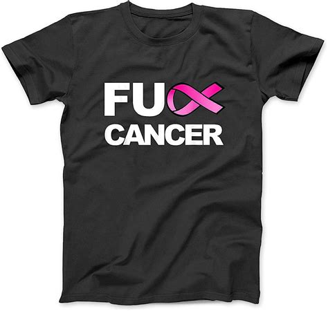 htm shop fuck cancer tshirt for breast cancer awareness t shirt black amazon ca clothing