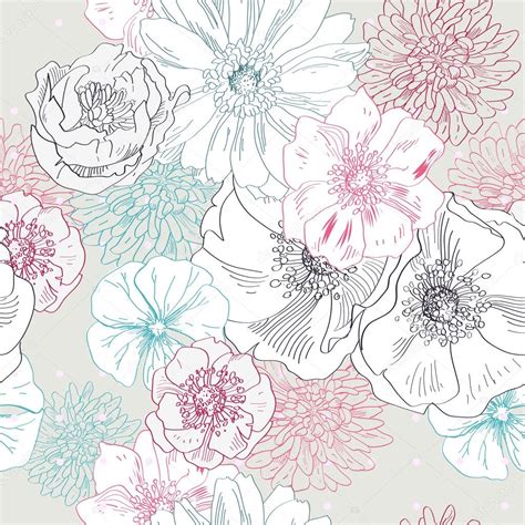 The best selection of royalty free realistic floral pattern vector art, graphics and stock illustrations. Seamless floral pattern. Hand draw realistic flower ...
