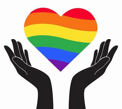 Lgbt Holding Heart Hand Rainbow Flag Symbol