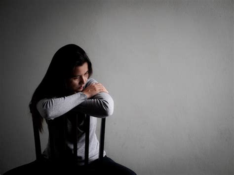 Premium Photo Depressed Broken Hearted Woman Sitting Alone In Dark
