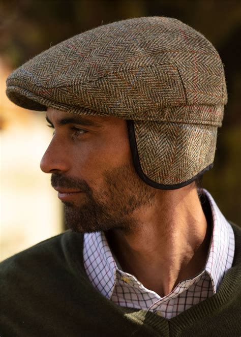 Harris Tweed Trapper Flat Cap With Ear Flaps Harris Tweed Scotland