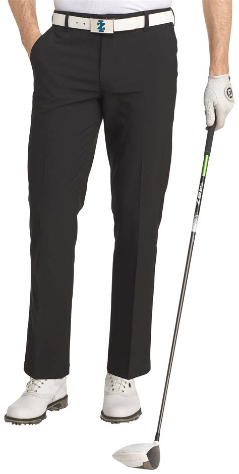 Izod Golf Mens Swingflex Solid Flat Front Pants 40w X 30l Black
