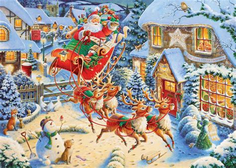Santas Sleigh Ride 1000 Piece Jigsaw Puzzle Made By Ravensburge