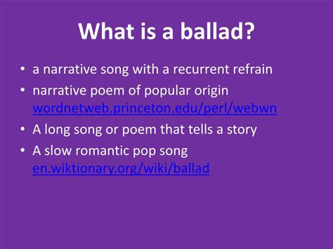 PPT - What is a ballad? PowerPoint Presentation, free download - ID:2874880