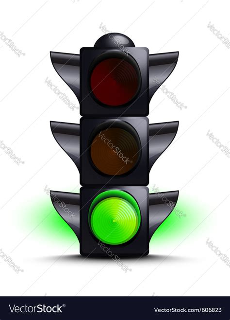 Traffic Light On Green Royalty Free Vector Image