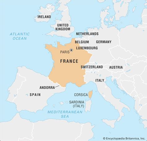France Neighbouring Countries Map Map Of France And Neighbouring