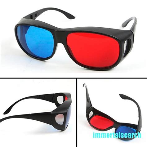 [vimmo] Red Blue 3d Glasses Black Frame For Dimensional Anaglyph Tv Movie Dvd Game Ele Shopee
