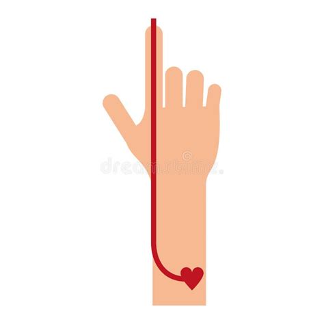 Hand Transfusion Drop Pictogram Stock Vector Illustration Of Donate