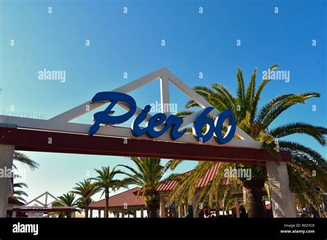 Clearwater Florida October 18 2018 Top View Of Pier 60 Sign At