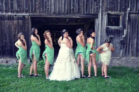 Classy Or Trashy Bridesmaids Flashing Their Bum Bum In Wedding Photos