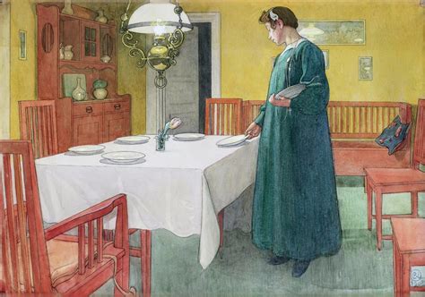 Lisbeth Laying The Table By Carl Larsson 1910 Carl Larsson Art Sweden