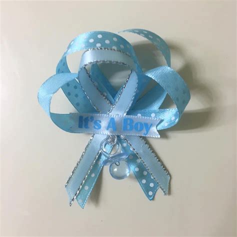 Baby Shower Guest Pin Corsage Blue Or Pink Set Of Etsy