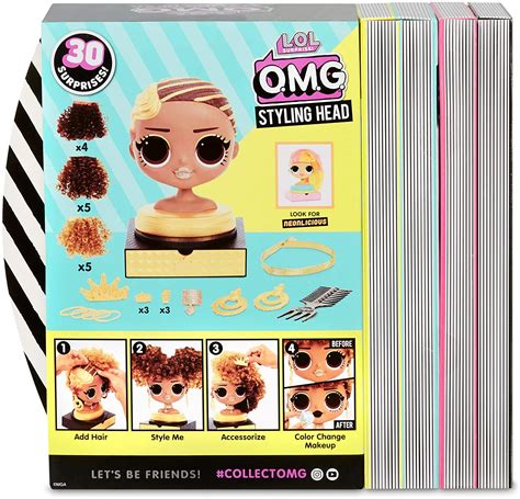 l o l surprise o m g styling head royal bee with stick on hair toys 4 you