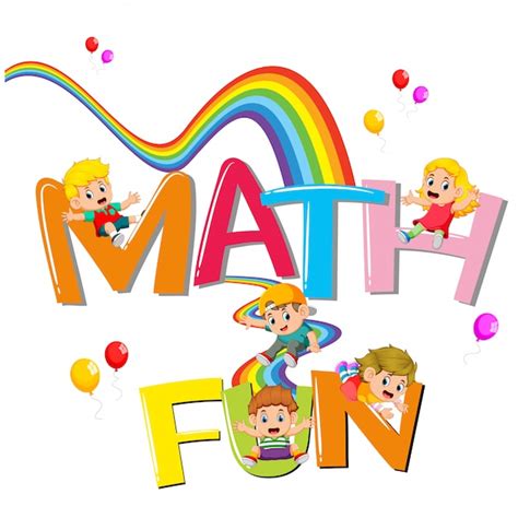 Premium Vector Font Design For Word Math Is Fun With Kids Sliding On