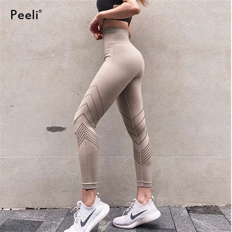 Peeli Sexy Push Up Yoga Pants High Waist Women Fitness Gym Pants Train