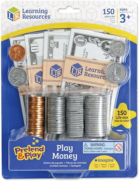 Learning Resources Pretend Play Money 150 Pieces Ages 3 Play Money