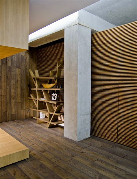 Contemporary Wood Cladding Flooring Interior Design Ideas