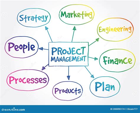 Project Management Mind Map Stock Illustration Illustration Of