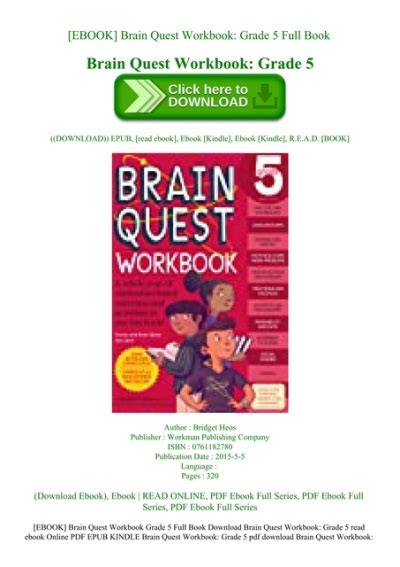 Ebook Brain Quest Workbook Grade 5 Full Book