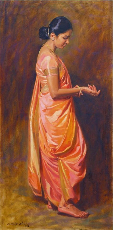 50 Most Beautiful South Indian Woman Oil Painting