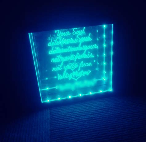 Infinity Mirror Led Lamp With Custom Quote 630laser