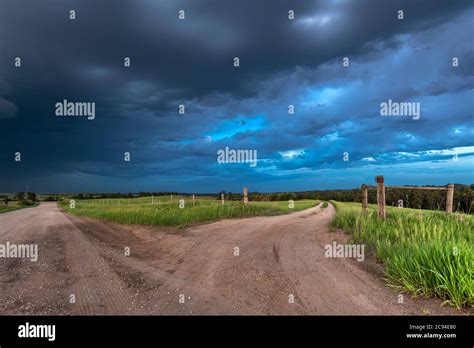 Image Of A Classic Backcountry Dirt Road In The Midwest With A