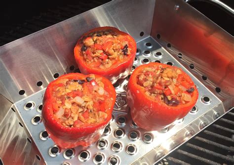 Vegan Stuffed Grilled Red Bell Peppers Recipe By Shellie Watson Cookpad