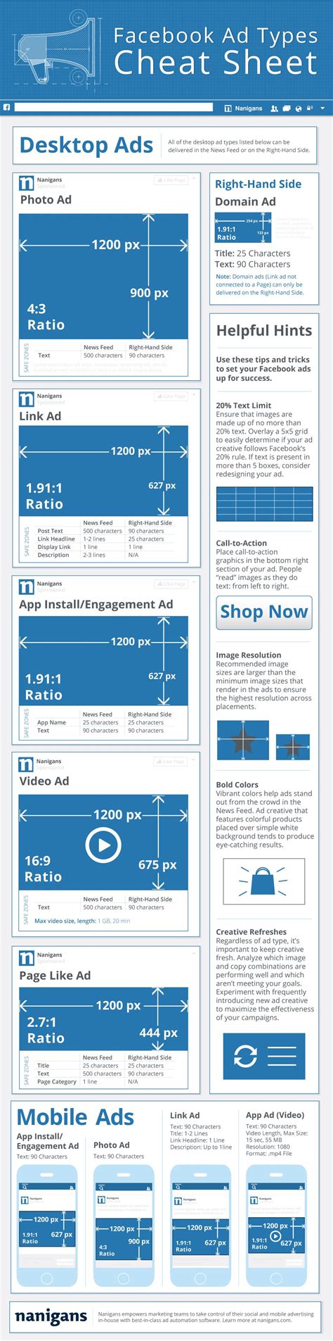 Infographic Facebook Ad Types Cheat Sheet Love A Good Success Story