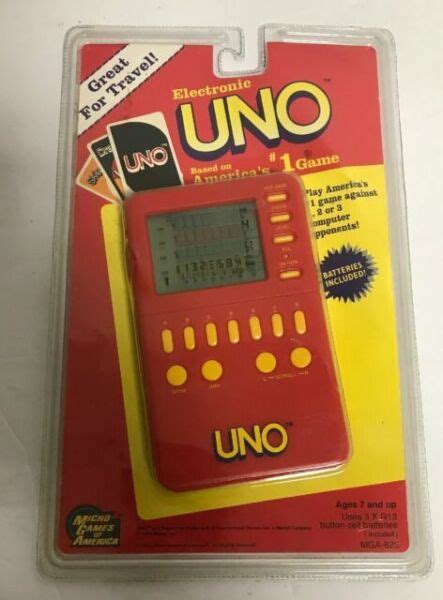 Electronic Uno Handheld Travel Game Vintage 90s 1994 Mga 825 Portable