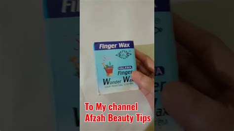Wax 1 Finger Wax At Home Tutorial Youtube