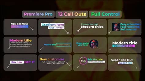 Gradient Call Outs Premiere Pro Video Templates Envato Elements